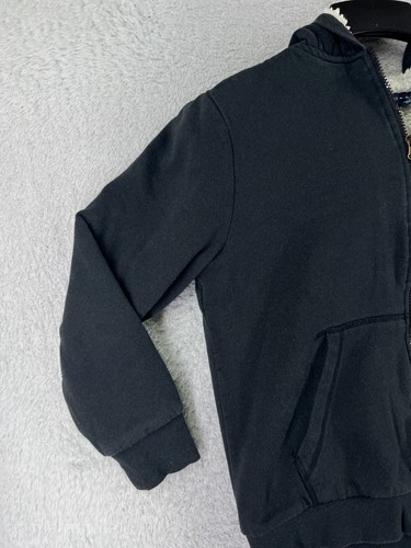 Tommy Hilfiger Jacket Youth L Black Sleeve Print Sherpa Lined Hoodie Full Zip - Picture 6 of 15