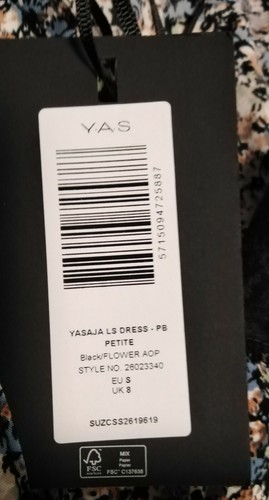 Y.A.S. Petite Aja printed mini smock dress Petite - Size UK 8 - Picture 6 of 6