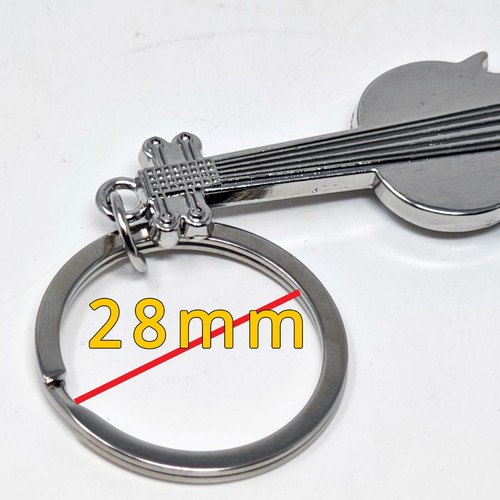 Portachiavi metallo VIOLINO emblema porta chiavi chiave portachiave ARGENTO - Foto 6 di 7