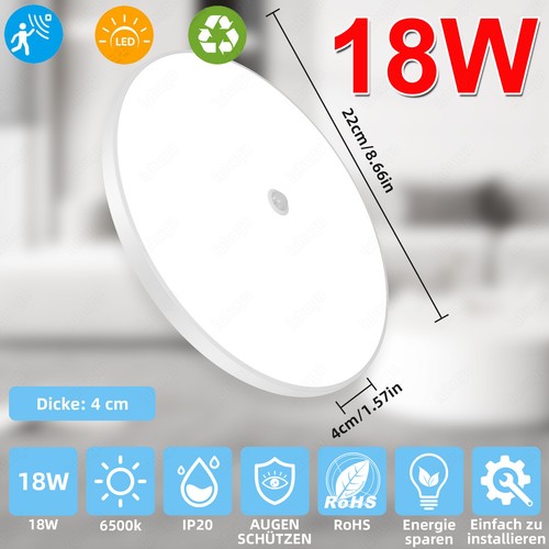 LED Deckenlampe Panel Deckenleuchte Wohn Schlafzimmer Küche Bad Flur Lampe IP44 - Afbeelding 25 van 53