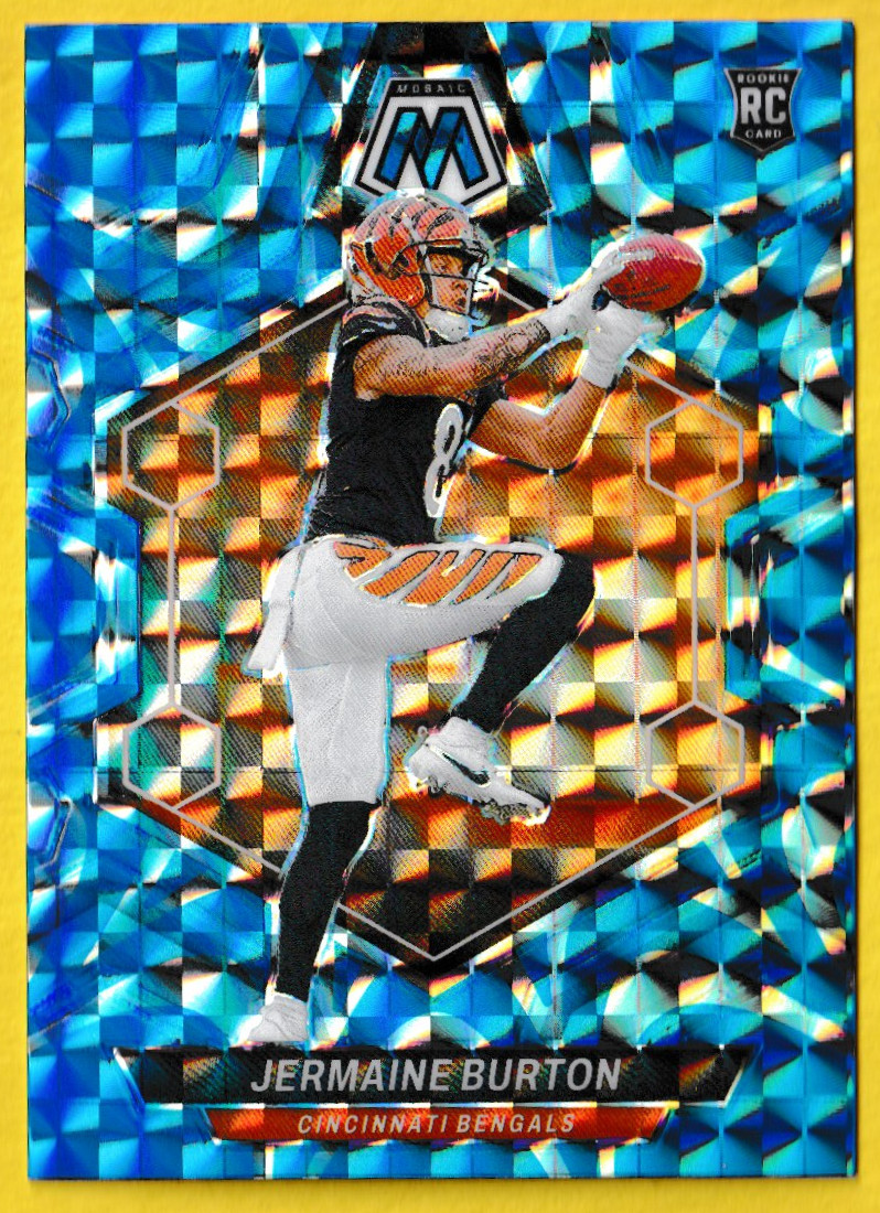 2024 Panini Mosaic Blue Reactive #366 Jermaine Burton Rookie Bengals