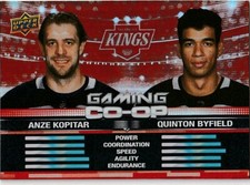 2024-25 Upper Deck #CGO-18 Anze Kopitar / Quinton Byfield Gaming Co-Op