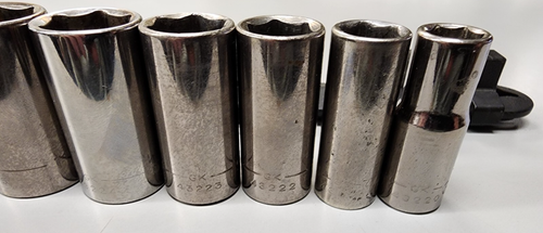 9 pc Craftsman USA RARE GK SAE Mid-Length Semi-Deep Socket Set - 3/8" Drive - Picture 6 of 12