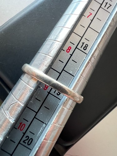Vintage Sterling rot und weiß Wirbel Herz Ring Größe fast 9 - siehe Dorn - Bild 5 von 10