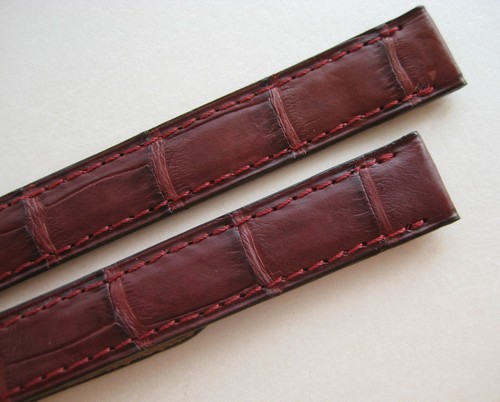 Originale Cartier Orologio Cinturino Pigmentato Alligatore Bordeaux Pelle - Picture 5 of 10