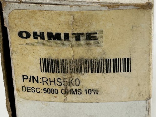 Nueva resistencia enrollada con alambre de reóstato Ohmite RHS5K0 25 W 5 KOHMS 10 % de tolerancia - Imagen 2 de 5