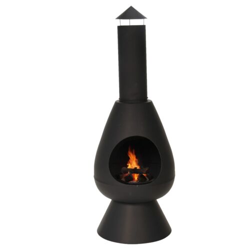 Chiminea Modern Patio & Garden Heater Outdoor Fire 110cm Tall Log Burner Chimnea - Picture 13 of 19