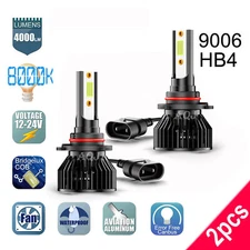 NEW 2x 9006 HB4 8000K Ice Blue 8000LM LED Headlight Bulbs Kit High Low Beam
