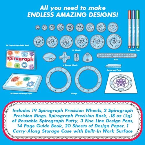 Juego de arte y diseño Spirograph Multicolor Deluxe para niños - Kit de dibujo creativo - Imagen 5 de 6