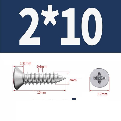 Carbon Steel Phillips Countersunk Self Tapping Wood Screws Chipboard M1 M1.2-M3 - Picture 30 of 48