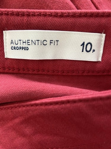 J.Jill - authentische Passform kurze Hose Jeans mit Fransen - Vermillion rot Größe 10 neu mit Etikett - Bild 7 von 12