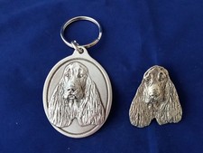 Irish Setter Brooch Pewter Key ring Silver Bronze plate Dannyquest