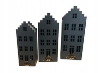 LED-LATERNE Haus Laterne Satz Von 3 StÜCk Corten Laterne Schwarz