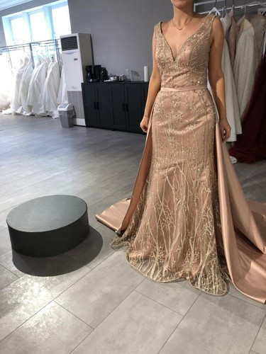 Abendkleid Ballkleid Polterabendkleid Sima Couture Gr. XS-S NP 1299 € Nude - Bild 5 von 8