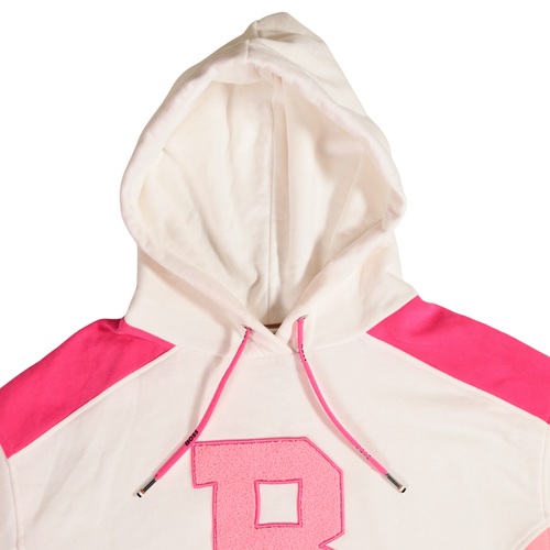 Hugo Boss Hoodie Womens Small Pink White Alica Schmidt 'Ejoiny' Crop Rare - Picture 2 of 12