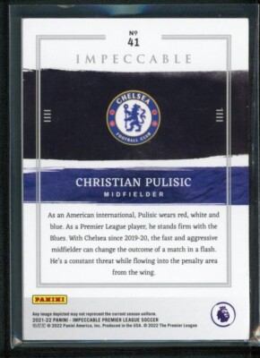 2021-22 CHRISTIAN PULISIC 15/20 PANINI IMPECCABLE PREMIER