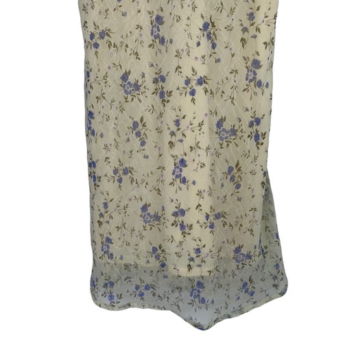Jodi Kristopher Dress Womens Juniors Size 5 Yellow blue Floral Shear Lined - Picture 3 of 8