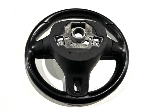 2009-2014 VW Golf Jetta MK6 Black Leather 3-Spoke Steering Wheel OEM CLEAN - Picture 12 of 15