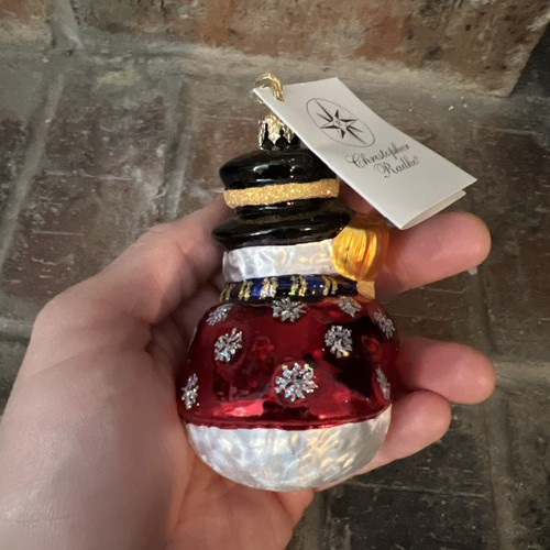Vintage Christopher Radko 2004 Mercury Glass Charlie McBroom Snowman Ornament - Picture 4 of 7
