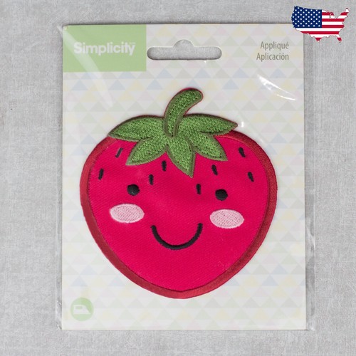 Happy Strawberry-Baby Safe Simplicity Embroidered Iron On Patches Soft Fabric  - Picture 1 of 2