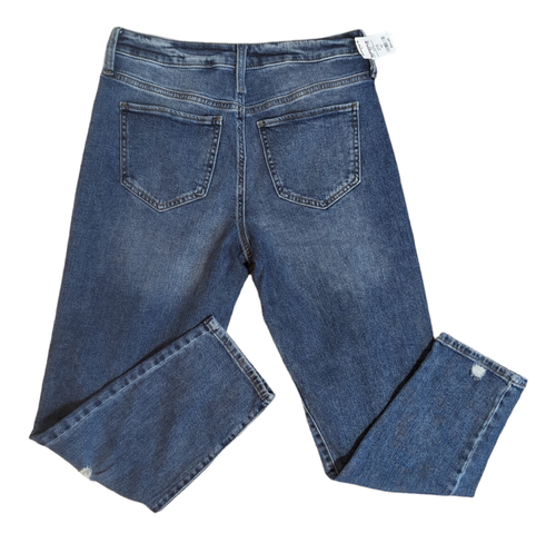 SO Kohls Womens Medium Wash Distressed Denim Stretch High Rise Mom Jeans Sz 7 - Picture 3 of 4