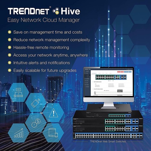 TRENDNET TPE-5028WS 28 porte Gigabit Web Smart PoE 370 W nero - Foto 4 di 4
