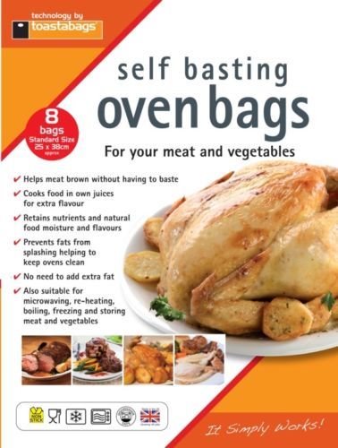 Oven Roasting Bags Standard (25X38cm) 8 Pack For Meat & Veg Free Postage - Picture 1 of 1