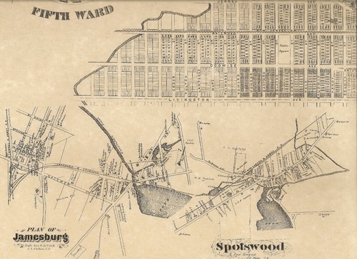 New Brunswick NJ 1876 Karten mit abgebildeten Namen von Unternehmen und Hausbesitzern - Bild 4 von 5