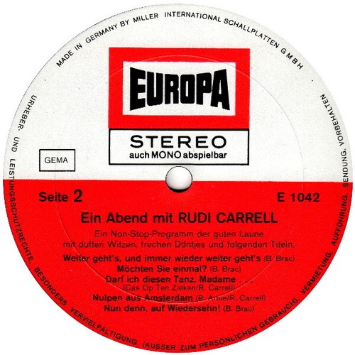 Rudi Carrell - Ein Abend Mit Rudi Carrell Und Seiner Show Band (LP, Album) (Very - 第 4/4 張圖片