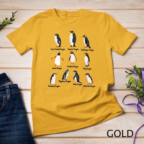 10 Types of Penguins Birds Lover Cute Penguin T-Shirt Unisex T-shirt - Imagen 5 de 15
