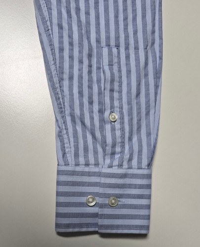 Hugo Boss Mens Shirt Size 39/15.5 Blue Striped Long Sleeve Button Up Slim Fit - Picture 19 of 21
