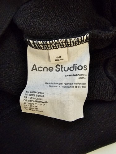 Acne Studios Black Think Cotton Pullover Sweatshirt Size 6 8 Kids Girls Boys Top - Picture 5 of 6