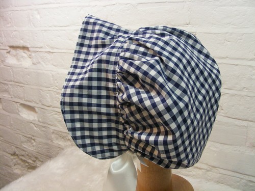 ADULT BABY SISSY BONNET blue gingham HAT COSPLAY LOLITA FANCYDRESS Victorian - Picture 30 of 40