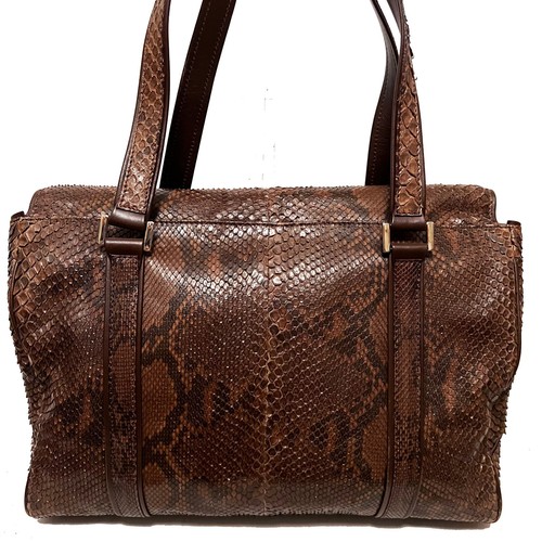 LAMBERTSON TRUEX Brown Genuine Snakeskin Satchel - Bild 8 von 14