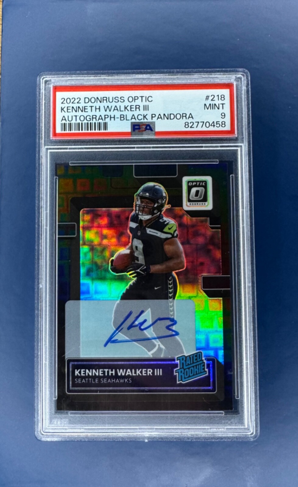 2022 Panini Donruss Optic Kenneth Walker III Black Pandora /25 Auto RC #218