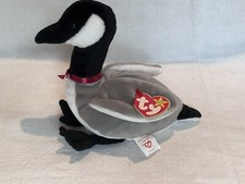 VINTAGE Ty Beanie Babies Collection 1998 Plush Loosy Goose Gray Black