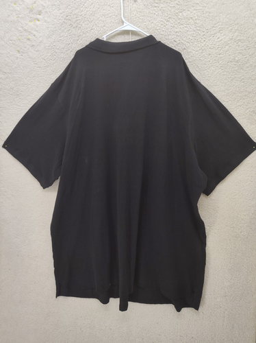 Kingsize Men Polos 7XL Black 100%Cotton Short Sleeve 1/4 Button Up Regular Shirt - Afbeelding 10 van 17