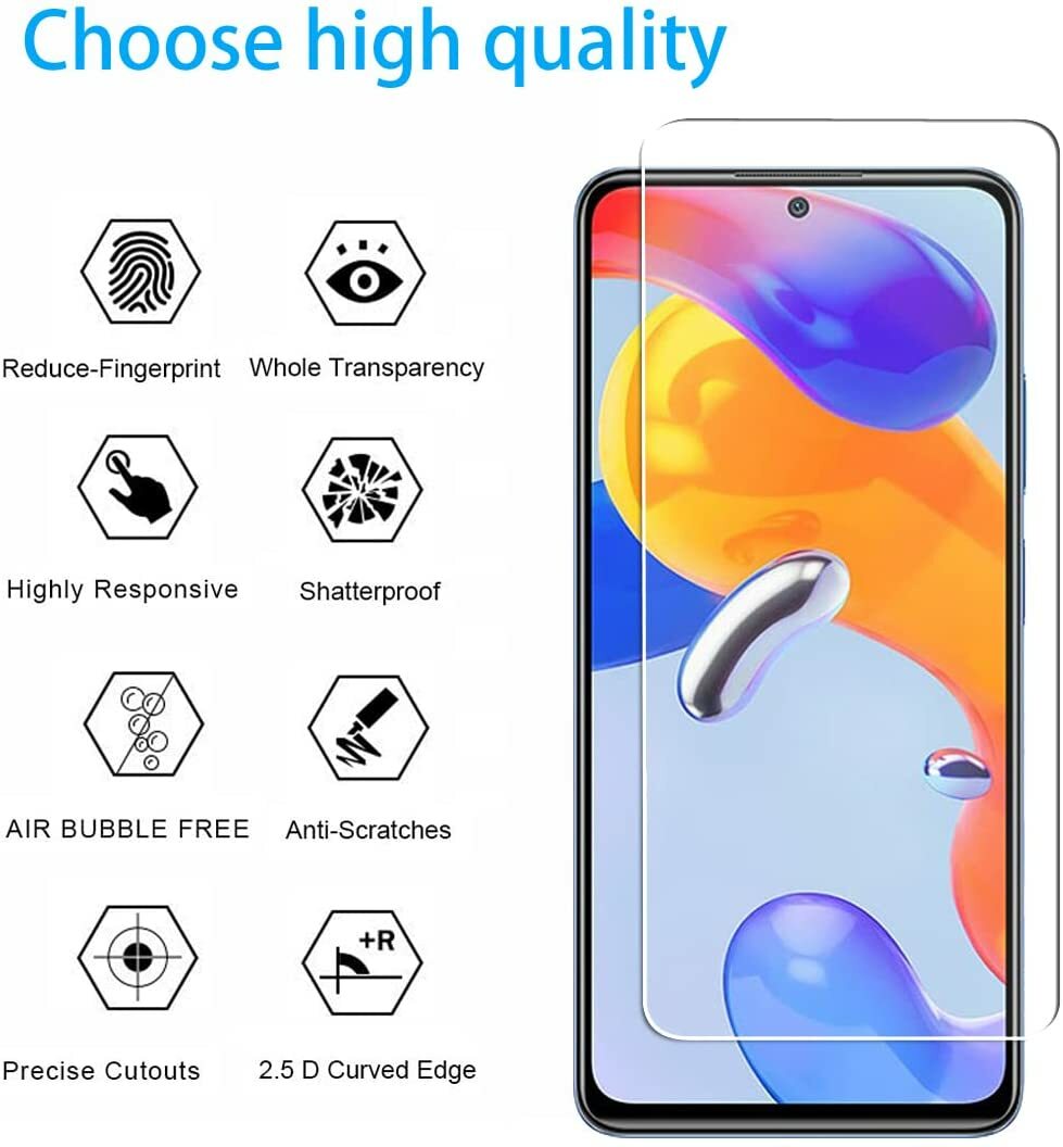 2X Schutzglas Glasfolie für Xiaomi Redmi Note 11 Pro 5G Display Panzerfolie 9H