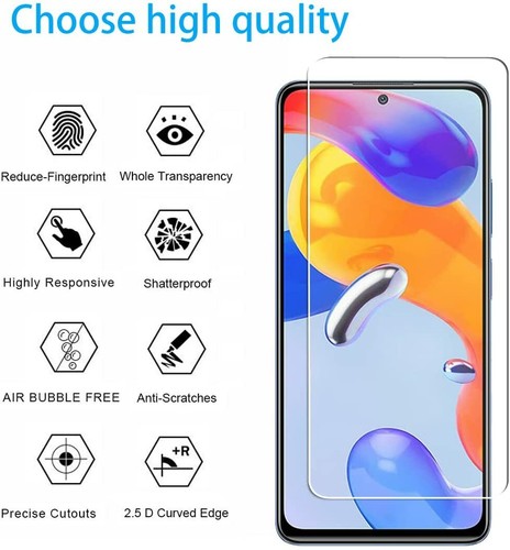 2X Film Vitre de Protection Vitre pour Xiaomi Redmi Note 11 Pro 5G Écran Film Blindé 9H - Photo 4 sur 7