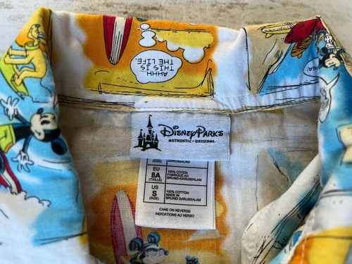 DISNEY PARKS AUTHENTIC ORIGINAL MICKEY AND FRIENDS SURF HAWAIIAN SHIRT YOUTH S - Picture 2 of 7