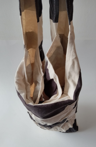 Vintage Vine Street Market gestreifte Canvas umweltfreundlich verstaubare Beuteltasche Tasche Made in USA - Bild 9 von 10