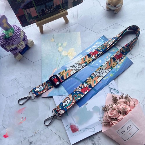 Nylon Mobile Phone Lanyard Pattern Design Handbag Belt for Unisex - Photo 4 sur 12