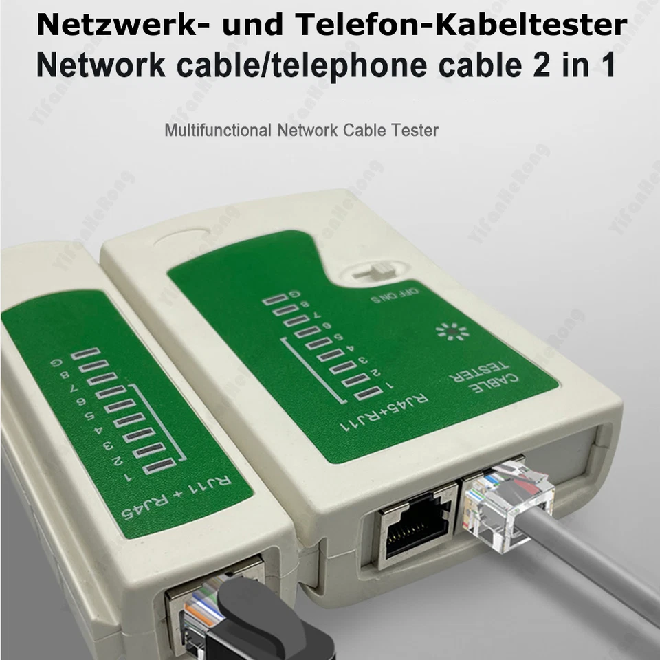 Netzwerktester RJ45 RJ-11 LAN CAT Kabel Prüfer Tester Netzwerk DSL Kabeltester - Bild 4 von 4
