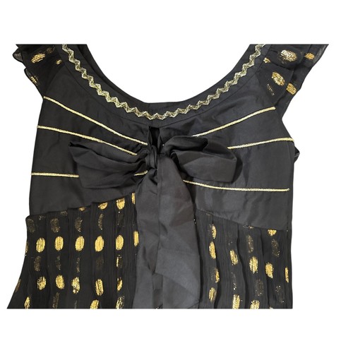 Marc Jacobs schwarz gold Punkte knielanges Kleid Damen Größe 2 Vintage Y2K - Bild 7 von 9