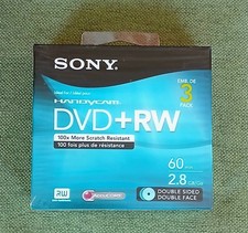 Sony 8cm DVD RW Recordable Disc Pack of 3 New Sealed