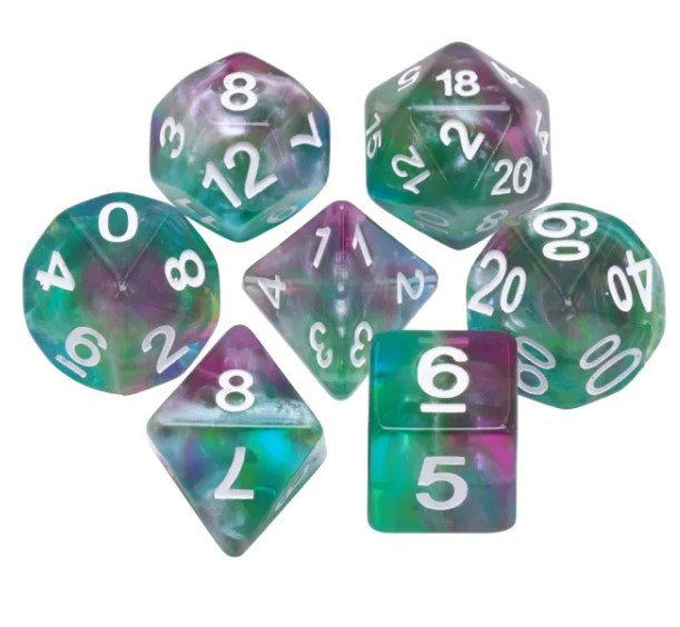 Наборы кубиков премиум-класса Galactic Dice - Подводный акриловый набор из 7 кубиков