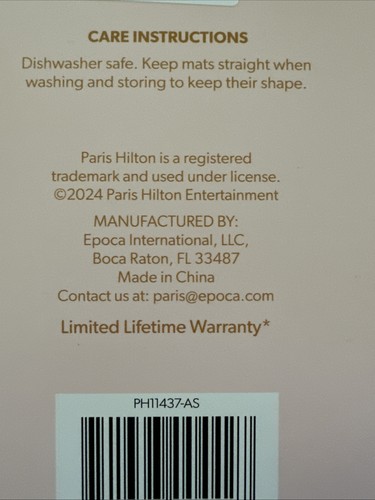NWT PARIS HILTON Designer 4 pc Pastel Cutting Mats 13x9.5 No slide Grip Back - Picture 9 of 10