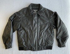 Vintage Eddie Bauer Goose Down Leather Bomber Jacket Coat Size Medium