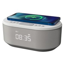 i-box Alarm Clocks Bedside, Clock with Wireless Clock, White 