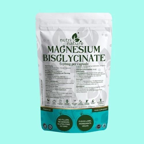 Magnesium Bisglycinate 640mg per capsules 256mg elemental mag 120 Capsules
